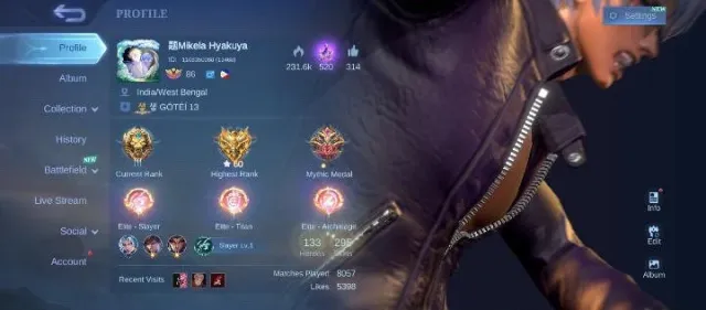 🌹Ducati leomord/ Kof dayrott/ 11.11 wanwan/ Kishin kerrie/ Neo beasts ling🌹, Sale, Rank: Mythic, Level: 60, Winrate: 50%, Heroes: 80, Skins: 300