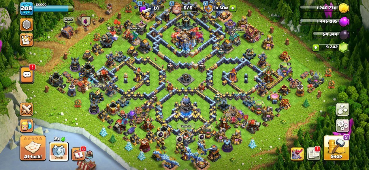 #VC5 Max Th18 / Full Profile Unlocked / Hero(34,51,54,27,37,1) / 1x EPIC EQ./ 4x Skins, 18 TH Main Village