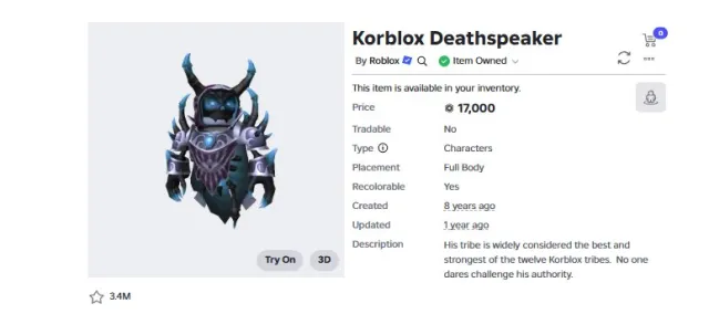 ❤️Korblox Deathspeaker | MANY OUTFITS | DESCRIPTION❤️NICK Outkastballer2, Sale, Voice chat: No