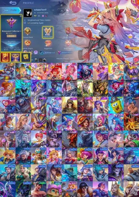 🔥 Collector LSS, 11.11 Wanwan, Aspirant Guinevere, Zodiac Selena Aurora, Lucky Box Saber, Sale, Rank: Mythical Immortal, Level: 39, Win Rate: 48%, Heroes: 94, Skins: 178
