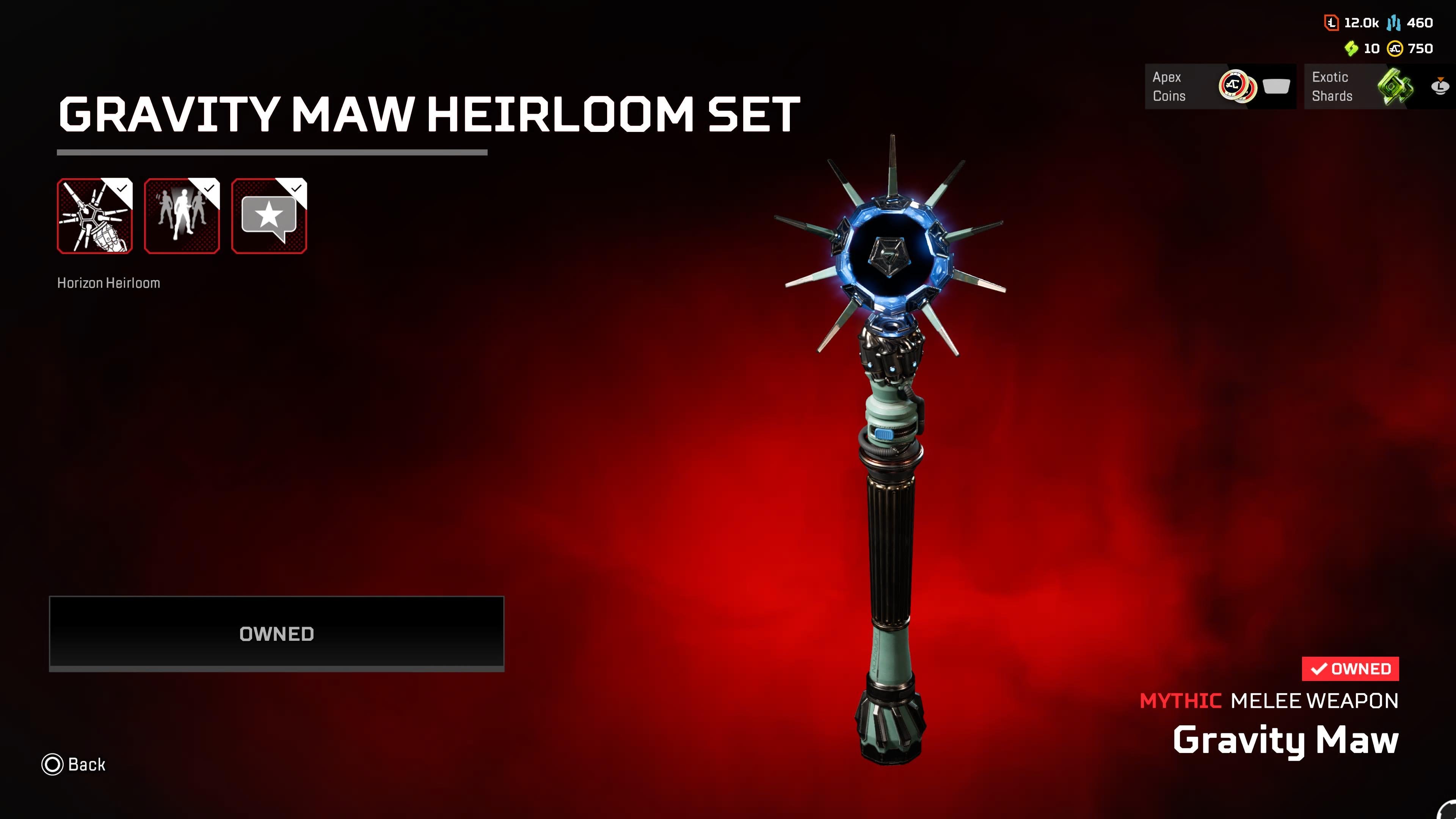 Horizon heirloom (gravity maw relic), Platinum, 70 level, Relic: Yes