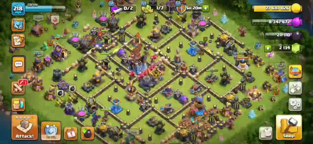 🏠18TH 20%🏠💯LVL 218💯💎2139 GEMS💎👑HEROES 82/89/53/66/39/8👑🧙♂️15 HEROES SKINS + 4Design🧙♂️👷Worker 6👷, 18 TH Main Village