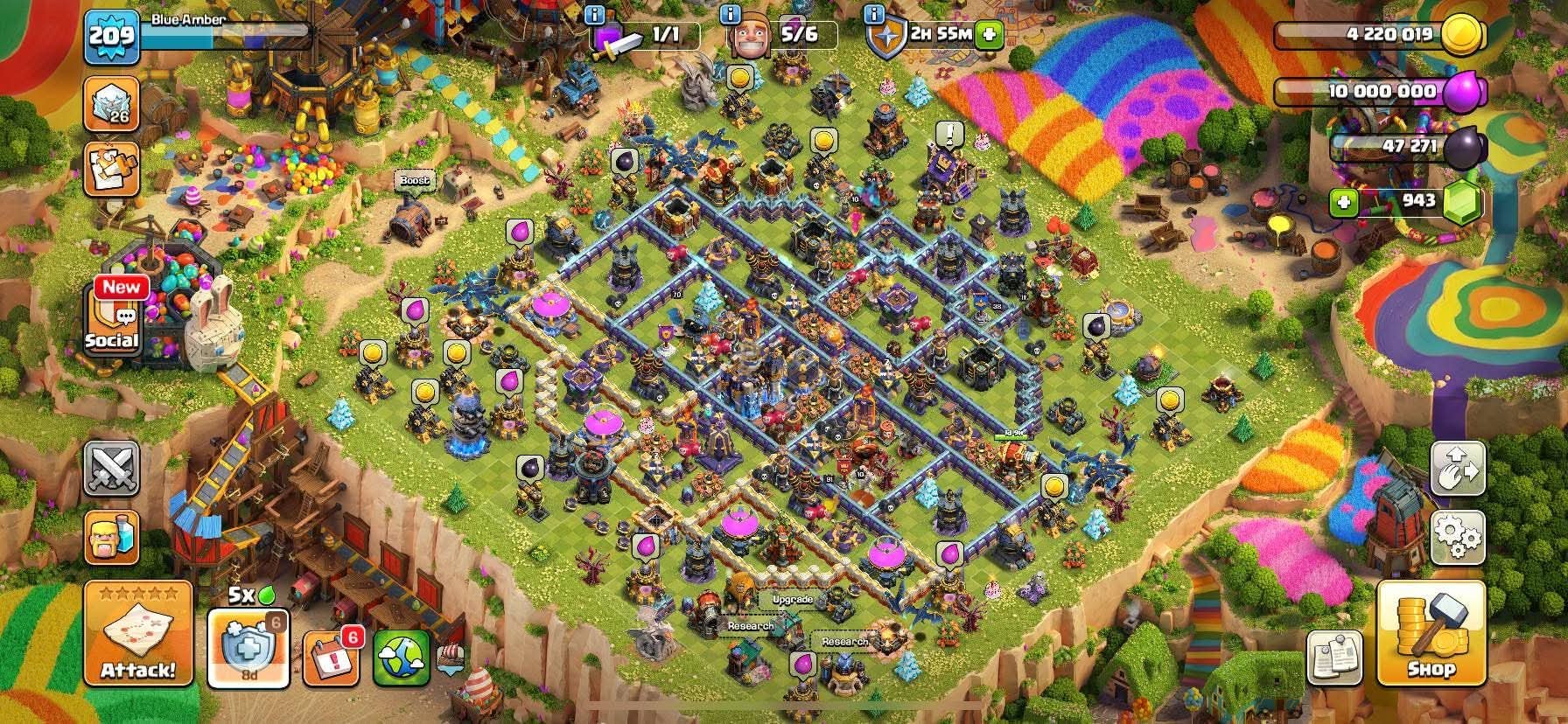 TH 18 Full Max | 17x Epic Max | Queen Max Level 110 | 70%+ Discount Shop, 18 TH Main Village, 10 TH Builder