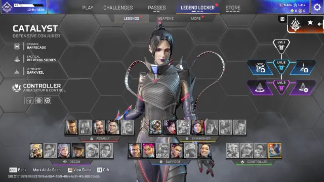 【 EA 】【 Apex Legends 】【 47 LEGENDS SKINS 】【 УРОВЕНЬ 157 】Универсальный релек, Платина, 157 уровень, Реликвия: Есть