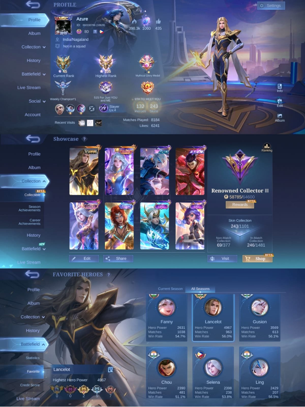 🌠 Mythic account with 130 skins! 🌠