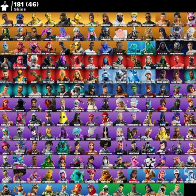 181 skins | Travis Scott | Merry Mint Axe | Astro Jack | Gold Brutus | Gold Midas, Sale, skins 181