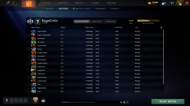 ⚡ Dota 2 Account — 5169 MMR ⚡ Eigene E-Mail | Keine Aufladungen | Reine Reputation, Verkauf, 5100 MMR, 10318 Ehrlichkeit, 10318 Höflichkeit, 227 Spiele, 233 Stunden