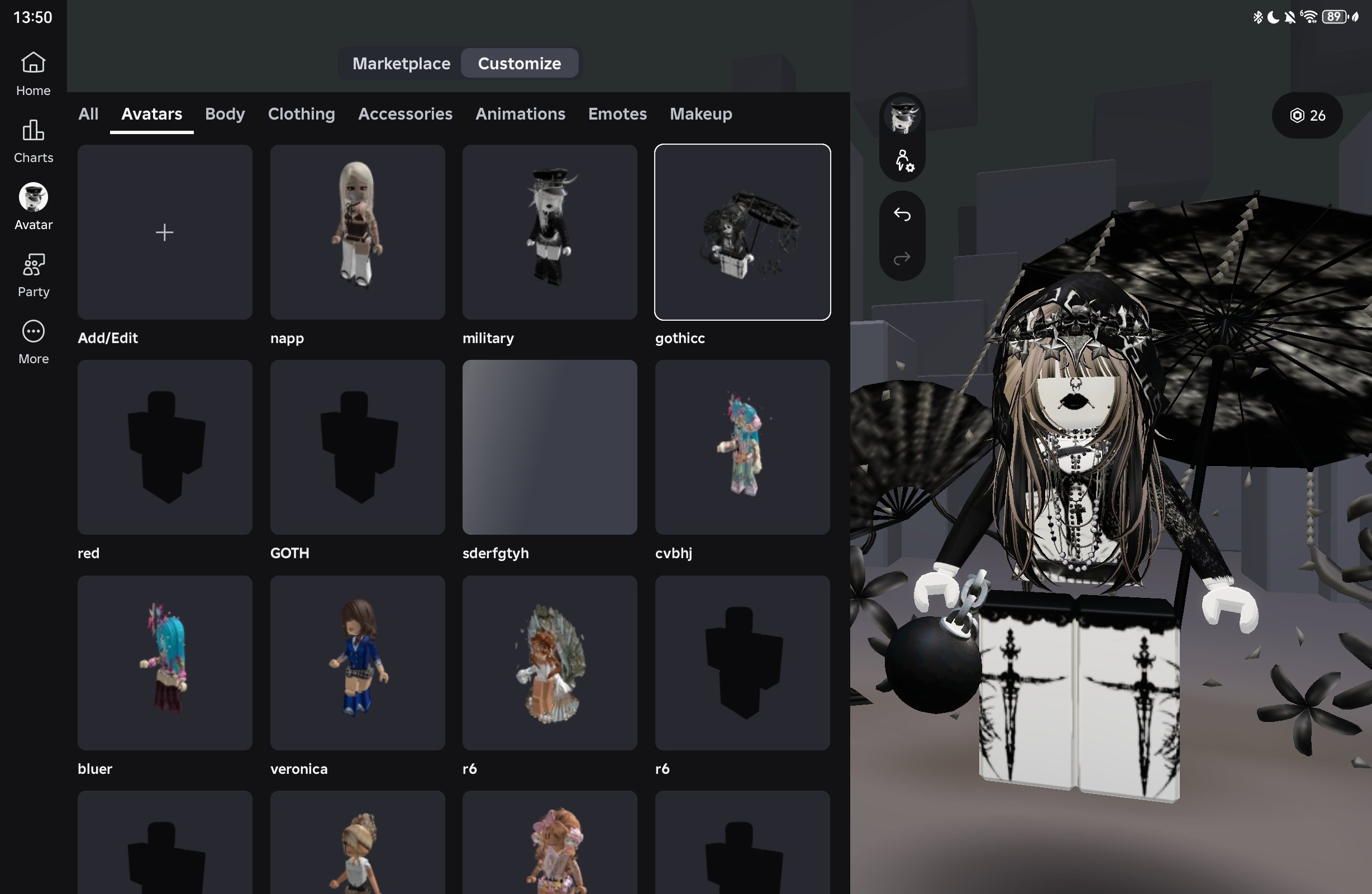 🎹🕯️ 16k total. Female. Styles: Gothic, Gyaru. MM2, DTI, Evade., Sale, Voice chat: Yes