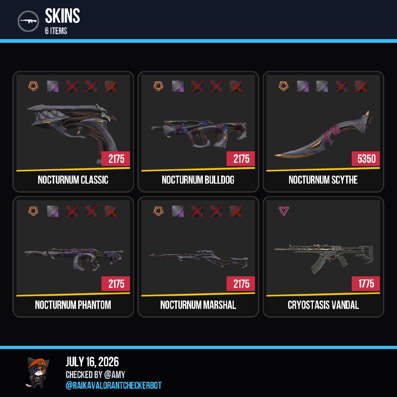 Nocturnum Bundle ❤️ Cryostasis Vandal ❤️, Sale, Iron 2, Agents: 8, Skins: 6