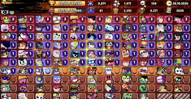 master+old 35 rank, 93500 trophies, 108 brawlers, 82 primes