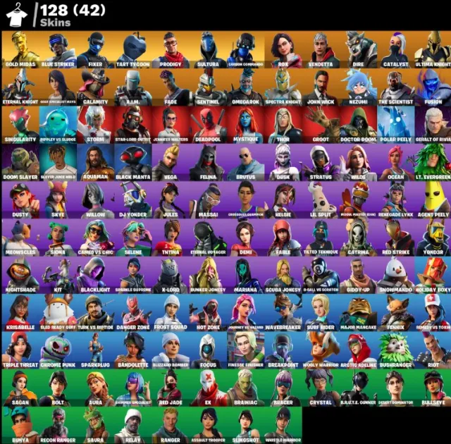 [PC] 128 skins 💚 Gold Midas 💚 Blue Striker 💚 Fixer 💚 Tart Tycoon 💚 Prodigy 💚 30 ЭКСКЛЮЗИВОВ, Продажа, скины 130