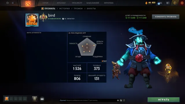 ✅ Rated (3028mmr) | Legend I | Decency 11640 | Trophy level 47 | Matches 1526, Sale, 3028 MMR, 11640 Behavior score, 11640 вежливости, 1526 games, 1848 hours