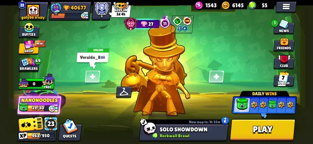 40000 Trophies🏆 | Gold Mortis🦇 | 23 Total Prestige, trophies 40000, brawlers 93, primes 23