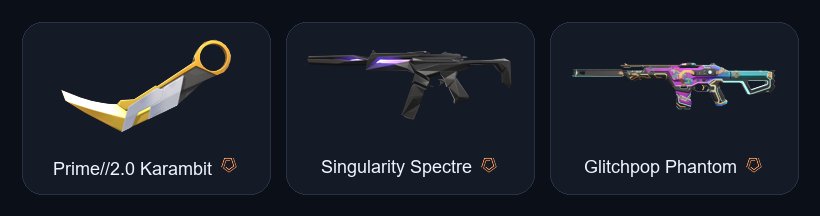 【 Prime//2.0 Karambit 】【 Reaver / XERØFANG / Forsaken Vandal 】【 Glitchpop Phantom 】, Sale, Ranked unlocked, Agents: 24, Skins: 26