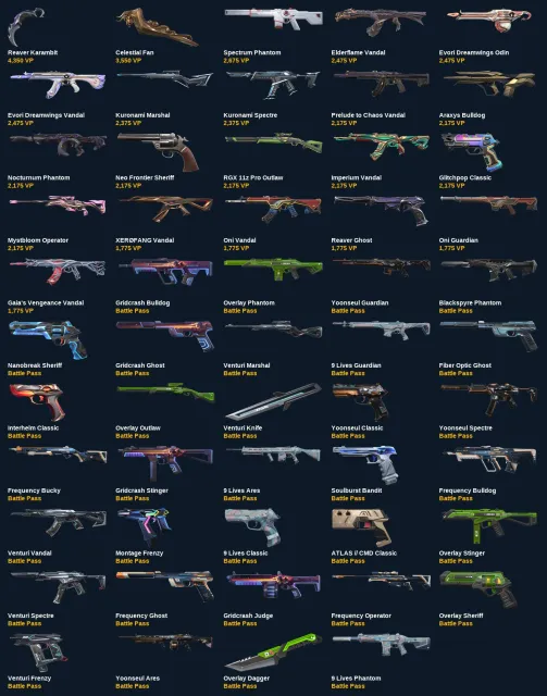 VE181 EU | 201 lvl | 54 skins | Reaver Karambit, Celestial Fan, Spectrum Phantom, Elderflame Vandal, Sale, Ranked unlocked, Agents: 24, Skins: 54
