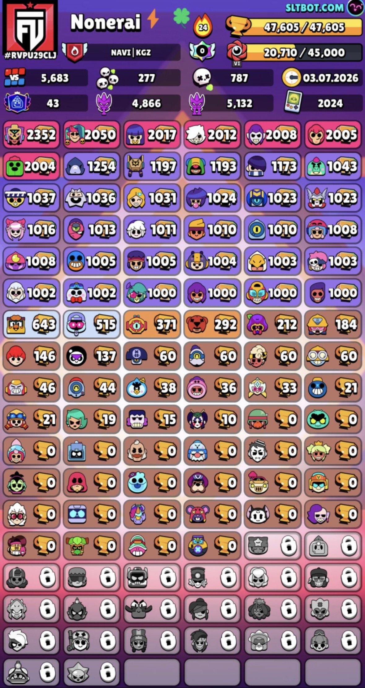 Pretty account for this money u have to buy it 47700K+ trophies 82 brawlers ULTRALEGENDARY KAZE, trophies 47764, brawlers 82, primes 43