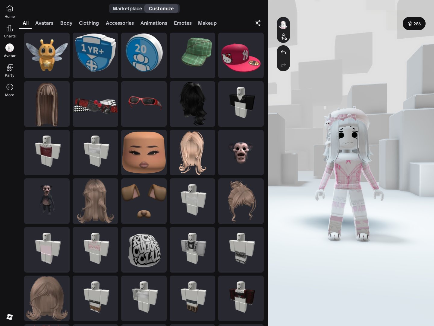 GIRL ACCOUNT | 13,265 R$ Inventory | 62 Offsale Items | 286 R$ Balance | Spain, Sale, Voice chat: Yes