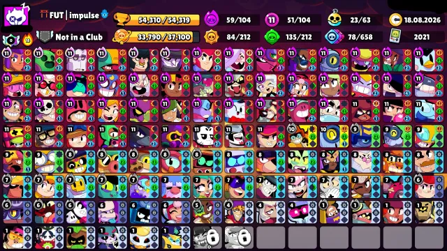 🏆54000🏆⚔️51x11 POWER⚔️💵2 OLD BP💵💵3 BP+💵🌸BELLE GOLDHAND🌸🥷NINJA ESH🥷💳PRO PASS CROW💳🔥EDDIE DRACO🔥, 54310 trophies, 104 brawlers, 29 primes