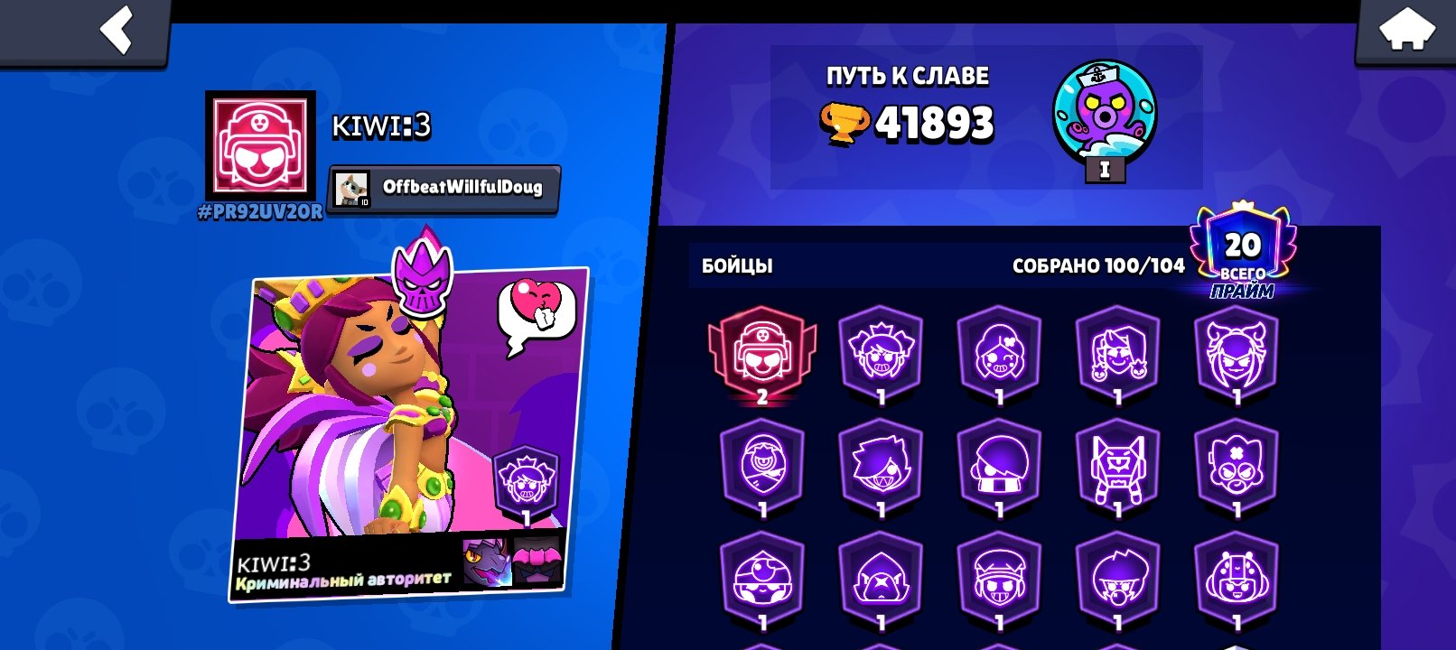 I will sell the account brawl stars, trophies 41893, brawlers 100, primes 20