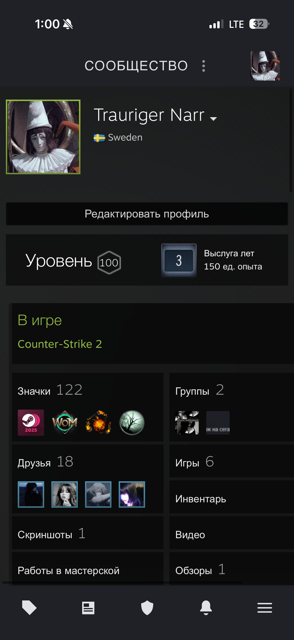 100 lvl steam +inv 200$, Sale, Available, Yes PRIME, 9354 CS Rating