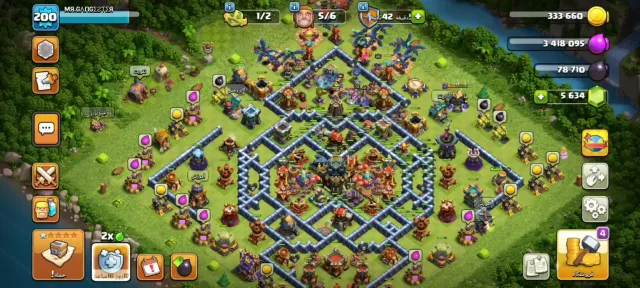 🏠17TH 1%🏠💯LVL 200💯💎5634 GEMS💎👑HEROES 81/96/74/73/45/1👑🧙♂️8 HEROES SKINS + 3Design🧙♂️👷Worker 5👷, 17 TH Main Village