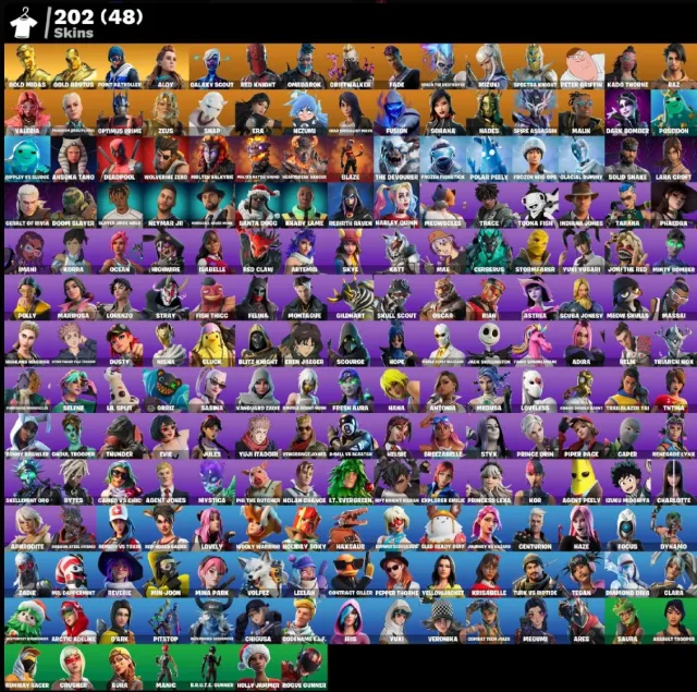 ♟️LARA CROFT♟️GULYA♟️CORE♟️HARLEY QUINN♟️KYLO♟️REAPER♟️CATWOMAN’S HOOK♟️CYBER ACCOUNT♟️, Sale, skins 202