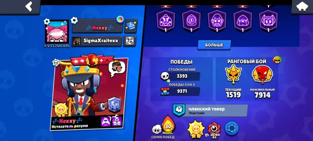 2 pro passes | 7 BP + | 50 11 power | a bunch of skins, 67344 trophies, 107 brawlers, 47 primes