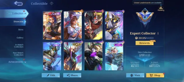 fluffy Floryn Star Hayabusa deluxe 23 zodiac zhask helcart Gaara Vale M7 Granger emblem Max, Sale, Rank: Epic, Level: 39, Winrate: 50%, Heroes: 71, Skins: 172