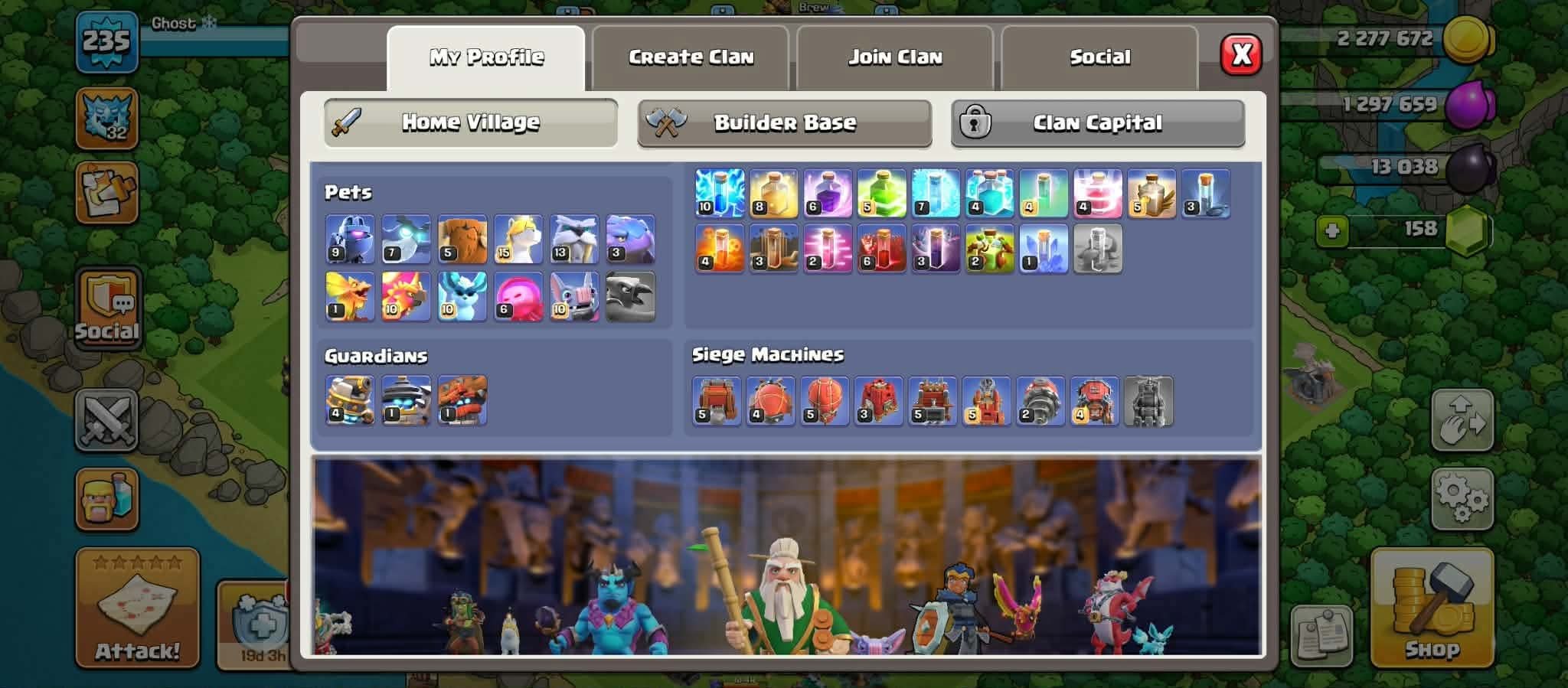 TH18 ACCOUNT 🌈GOOD HEROES 🌈GOOD EQUIPMENT 🌈MAX BUILDER BASE 🌈PROTECTION ON CHANGE MAIL, 18 TH Main Village, 10 TH Builder