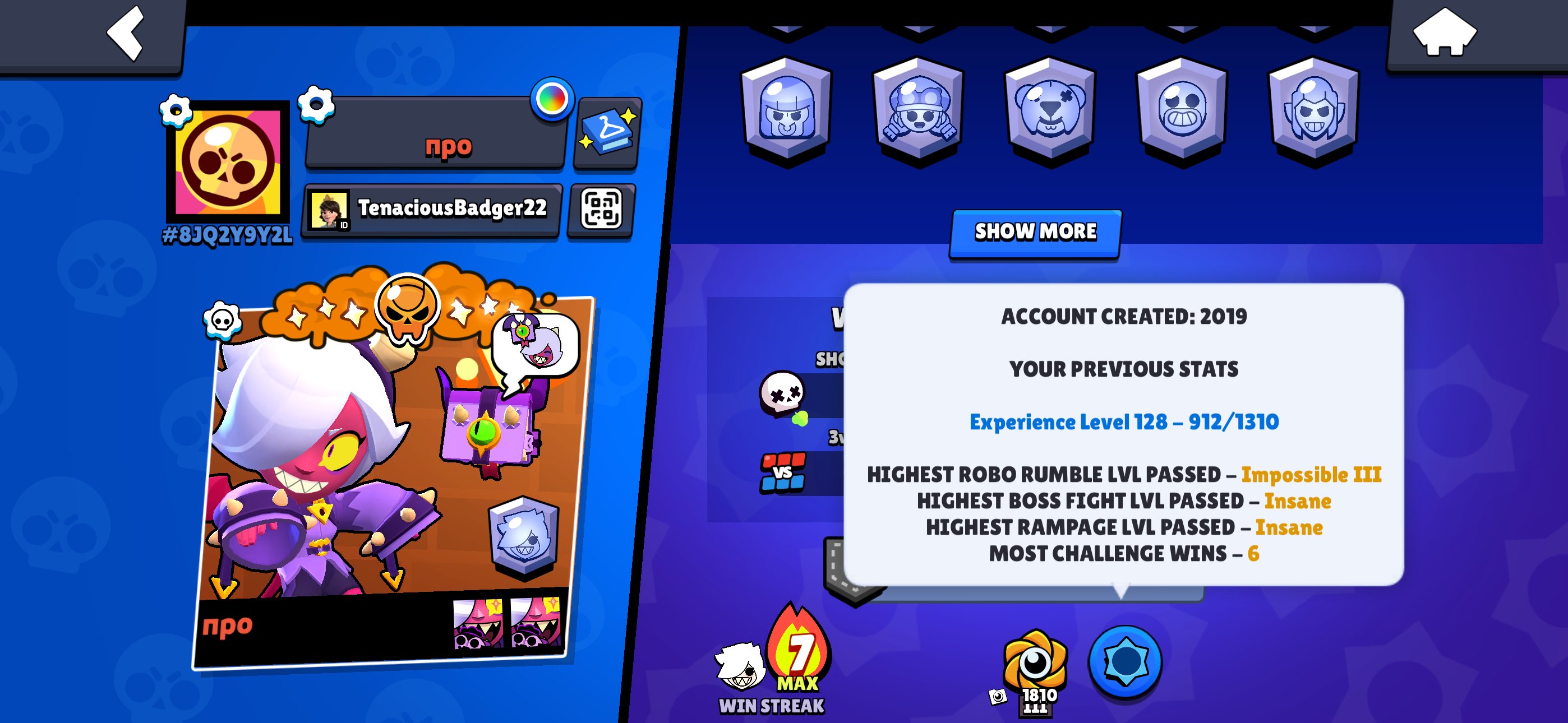 Account with 2 old skin, trophies 17435, brawlers 61