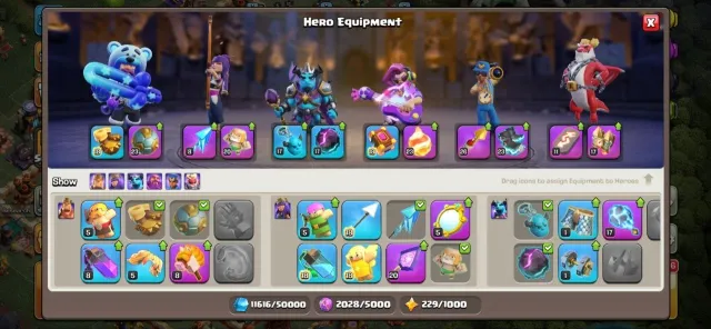 💥 60% Discount Shop | 👑 TH17 | 🦸 Heroes 93-95-65-70-45-15 | ⚔️ 7× Epic Equipment Nearly Maxed, 17 TH Родной Деревни, 10 TH Строителя