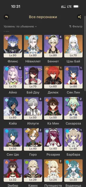 Water Spirit, Nevillet+sign, Flins, Zi Bai etc, Any platform, Email linked, Lumine, Levelled up, AR 54
