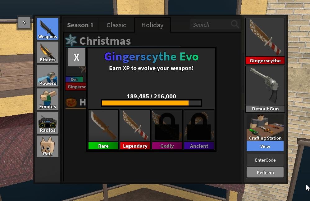 🌟 🌟 RARE ITEM MM2 - EVO GINGERSCYTHE | RARE EMOTIONS AND EFFECTS 🌟 🌟, Sale, Voice chat: No
