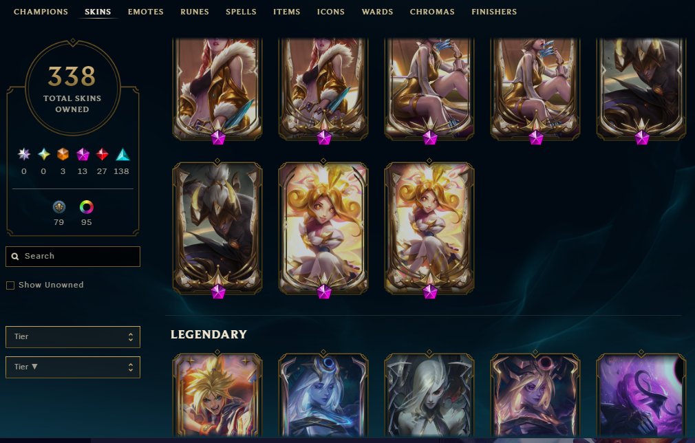 EUW | IG Kai'sa signature+icon | Ton of border skins | 338 SKINS, Sale, level 188, skins 338, Gold