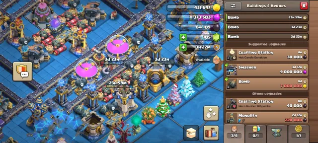 18TH, full buildings, 5 heroes full, 10TH full builder, a bunch of skins, on a bare email., 18 TH Home Village, 10 TH Builder
