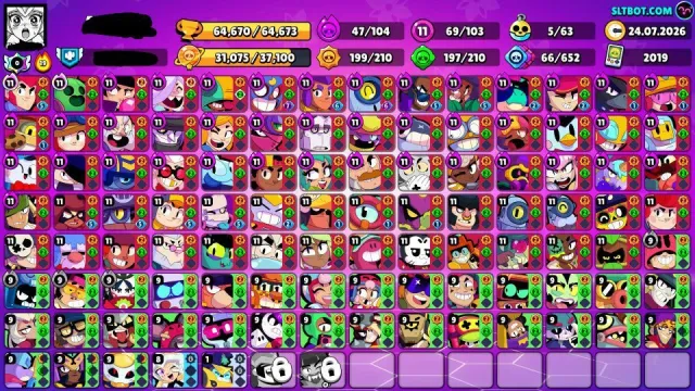 🤑Brawl Stars account😗, trophies 60000, brawlers 103, primes 20
