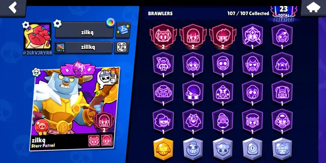 Brawl Stars Account | 53000 trophies | All brawlers, 53197 trophies, 107 brawlers, 23 primes