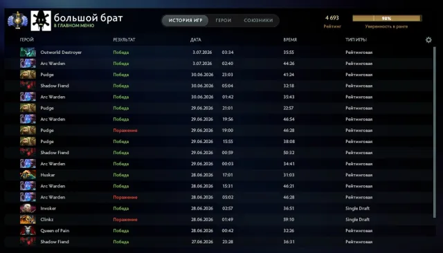 💚4693 MMR💚 Main pool💚 Dota Plus💚, Sale, 4693 MMR, 9116 Behavior score, 9116 вежливости, 233 games, 311 hours