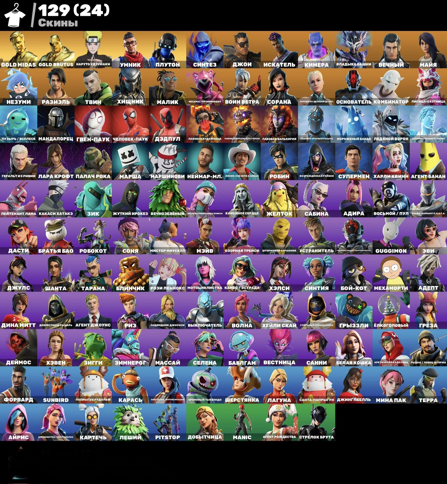 📍 All platforms 🌐 | 129 skins 👕 | 135 kirok 🪓 | Full access ✉️ | Auto-delivery 🚀, Sale, skins 129
