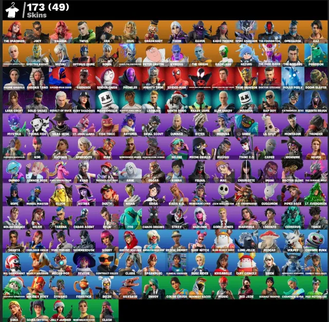 173 skins | The Imagined | Joey | Valeria | Twyn | Era | Zeus | Crackshot | Torin, Sale, skins 173