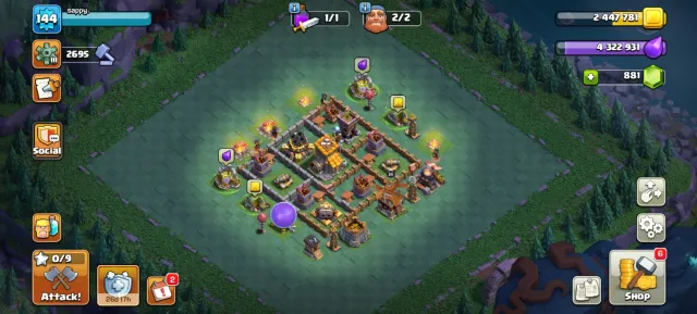 🟥⬛🛑Th 14🛑⚫XP 144🛑⚫Heroes Level-K55/Q75/MP29/W44/RC28🛑⚫Gems 881🛑⚫With Gmail🛑⚫Full Access🛑⬛🟥, 14 TH Main Village, 9 TH Builder
