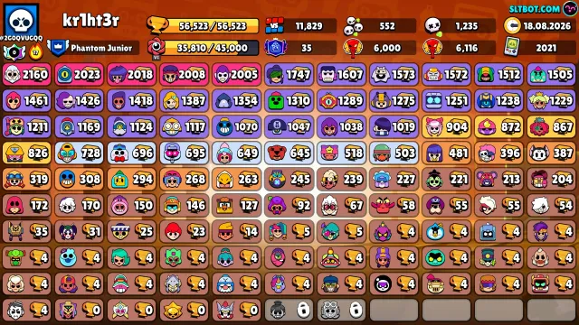 Good account for playing at a low price, 56500 trophies, 105 brawlers, 35 primes