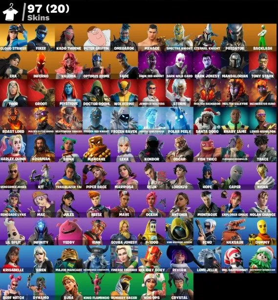 PC Xbox PSN 97 Skins 👕 Predator – Omegarok – Tony Stark 🔥 1100 V-Bucks 💰 Full Access 🔐, Продажа, скины 97