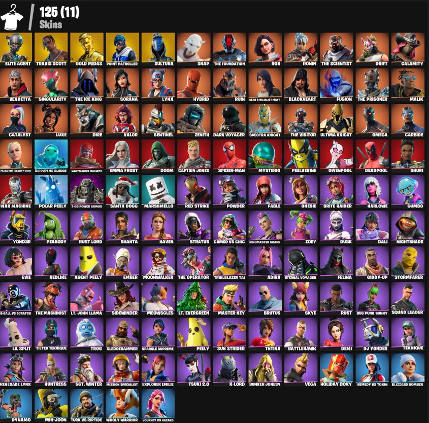 ⚪125 SKINS⚪TRAVIS SCOTT⚪GET L⚪FULL ACCESS TO EMAIL⚪, Sale, skins 125
