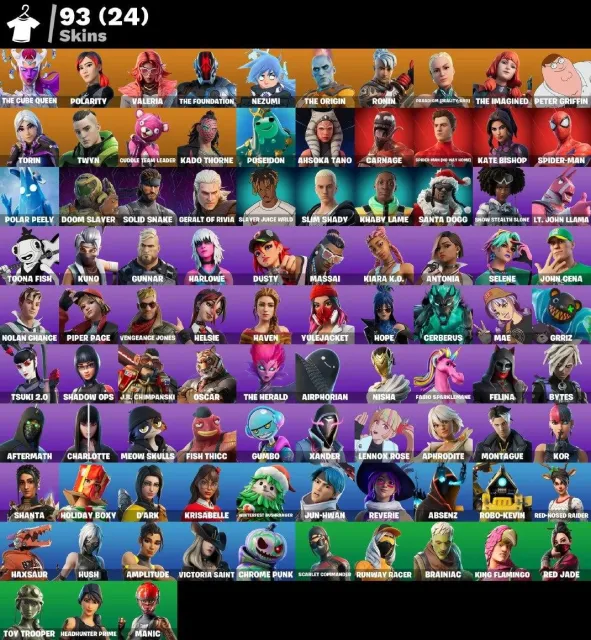 🌸 93 skins 🌸 The Cube Queen 🌸 Polarity 🌸 Valeria 🌸 The Foundation 🌸 Nezumi 🌸 The Origin 🌸 Ronin, Sale, skins 93