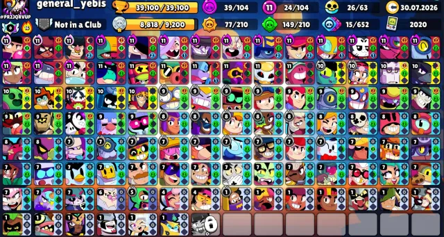 【🍀104 FIGHTERS; 39k🏆】✅|DUSTIN NITA; SCRATCHER POCO |✅|LEON-MECHA; RAVEN-MECHA🍀~🍃FULL ACCESS🍃, trophies 39100, brawlers 104, primes 5