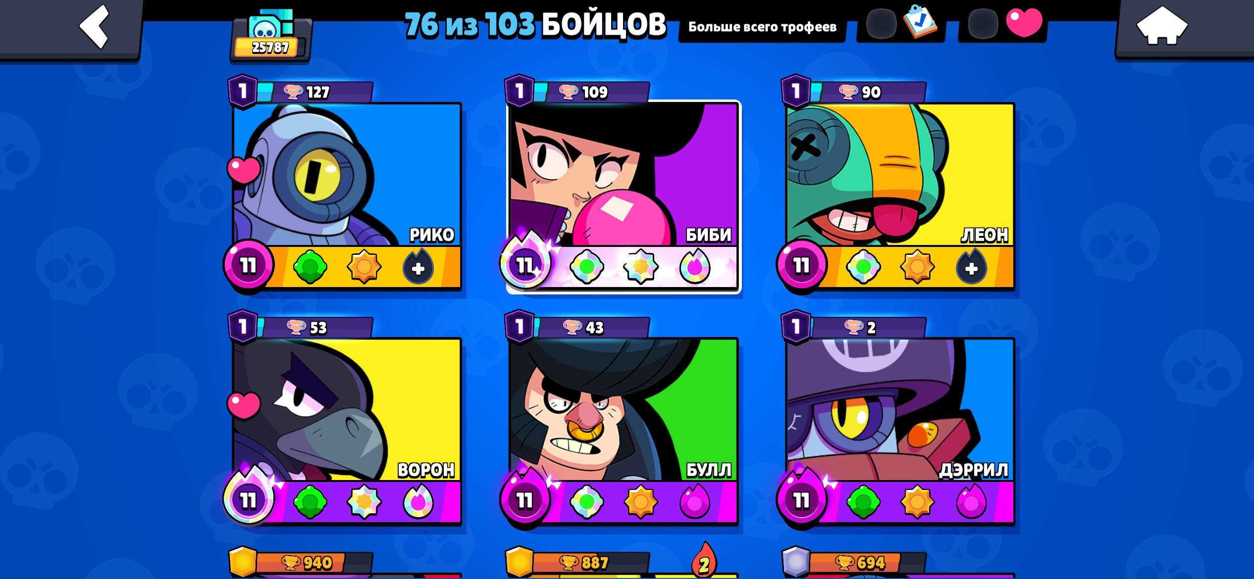 🤑the account is good, 🤑has good skins🤑and at a very good price 🤑, trophies 25787, brawlers 76, primes 6