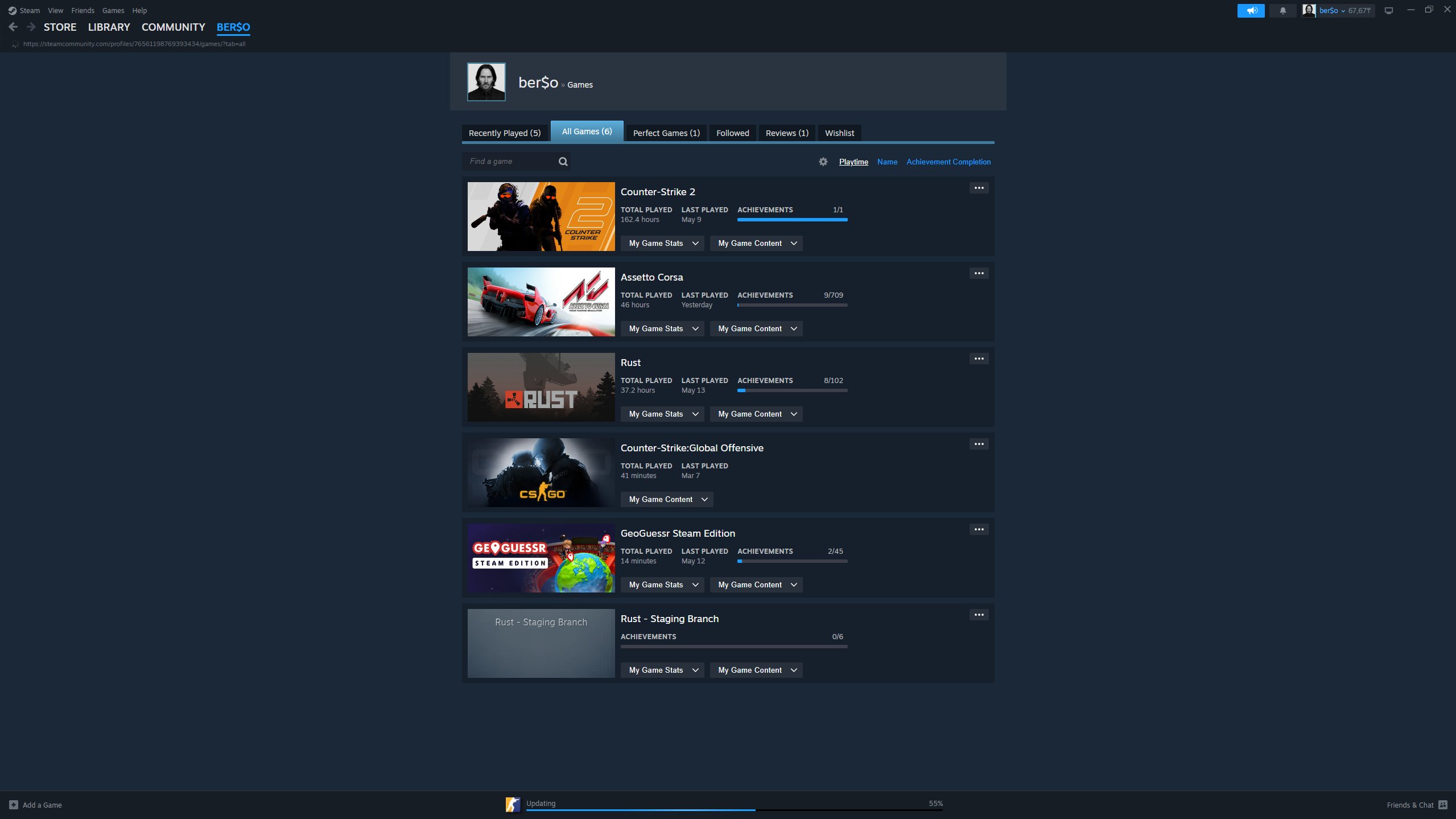 ✨𝐂𝐒 𝟐 𝐏𝐑𝐈𝐌𝐄✨ | ✅𝐒𝐓𝐄𝐀𝐌 ✅| 🔑Full access🔑 + RUST + ASSETO CORSA, Sale, Available, No PRIME, Competitive