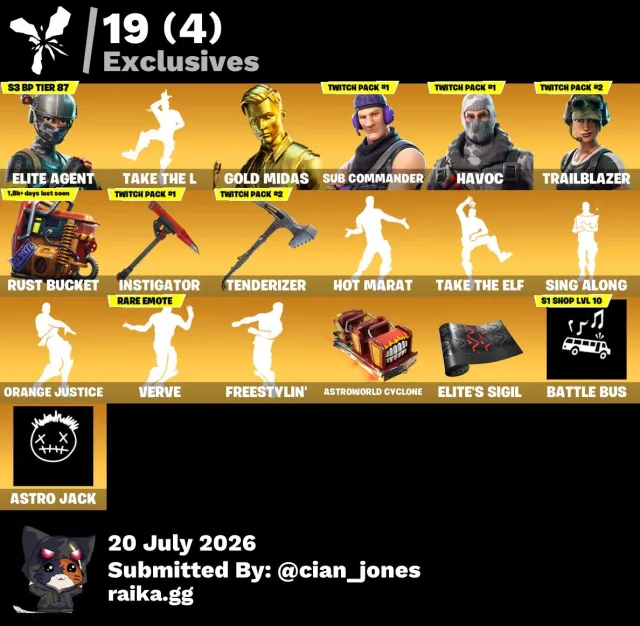 Og account with many cool things like elite agent take the L trailblazer and more, Sale, skins 140