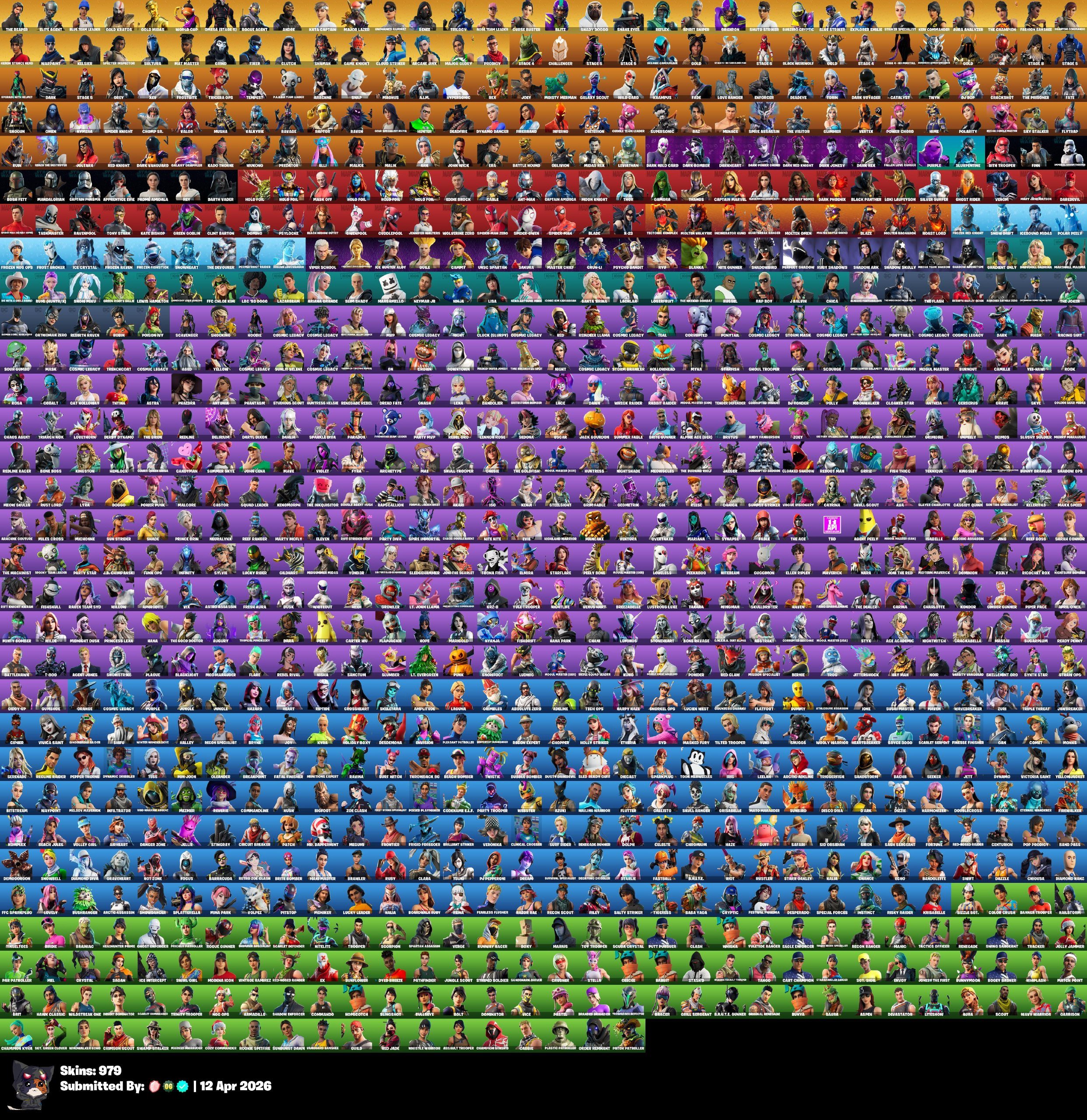 PC | FA | 977 Skins | The Reaper | LEVIATHAN AXE | Gold Kratos | OG STW ULTIMATE, Sale, skins 979